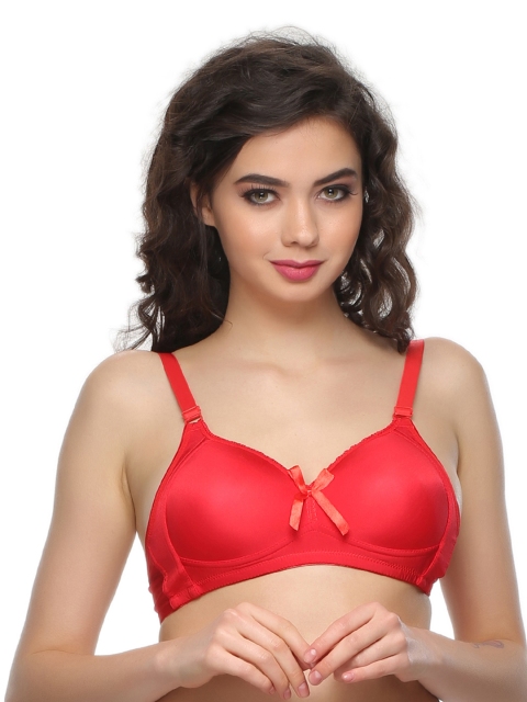 

Clovia Red Full-Coverage T-shirt Bra BR0436P04