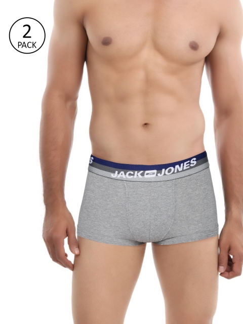 

Jack & Jones Men Pack Of 2 Grey Solid BRAZILIAN Trunks