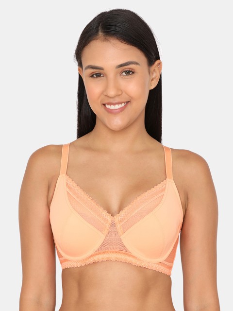 

Zivame Orange Lace Underwired Non Padded Everyday Bra ZI104