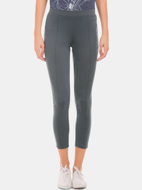 

Cherokee Women Grey Solid Panelled Leggings
