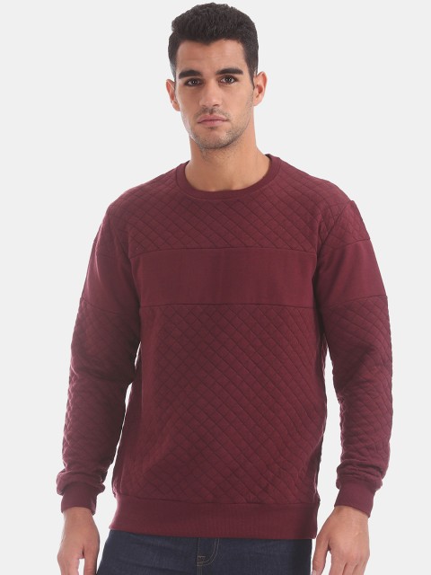 

Cherokee Men Burgundy Solid Sweatshirt