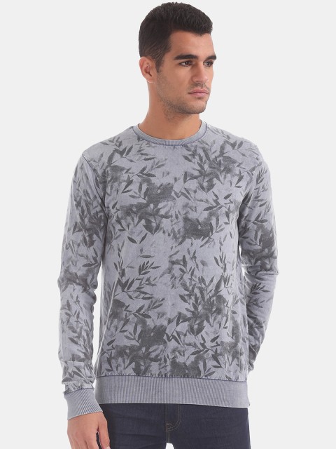 

Cherokee Men Grey Floral Print Sweatshirt