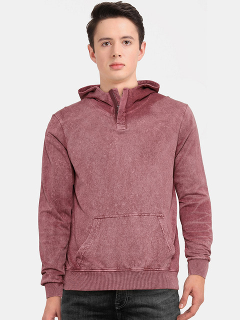 

Cherokee Men Red Solid Hooded Sweatshirt
