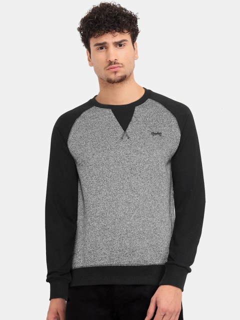

Cherokee Men Grey & Black Colourblocked Sweatshirt