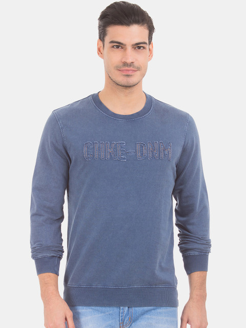 

Cherokee Men Blue Solid Sweatshirt