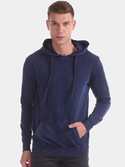 

Cherokee Men Navy Blue Solid Hooded Sweatshirt