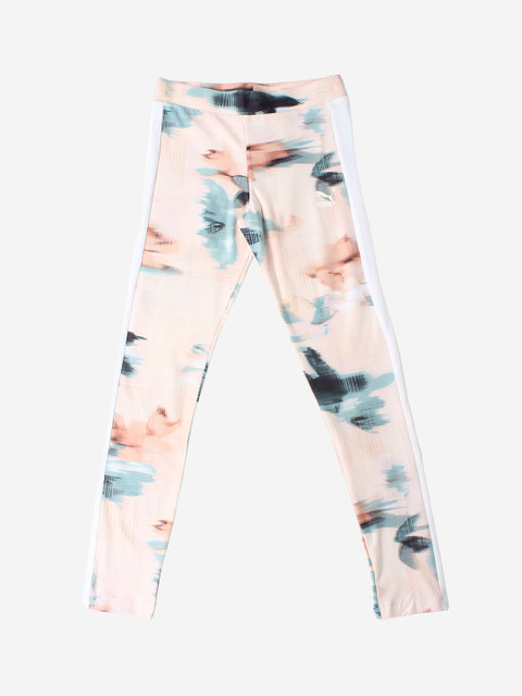 

Puma Girls Cream-Coloured & Pink Printed Classics AOP Leggings