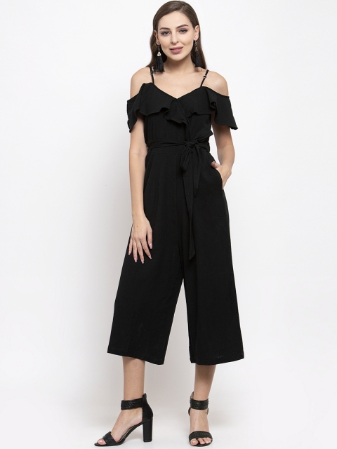 

THE SILHOUETTE STORE Women Black Solid Culotte Jumpsuit