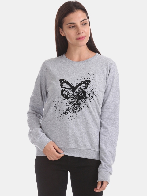 

Cherokee Women Grey Printed Sweatshirt