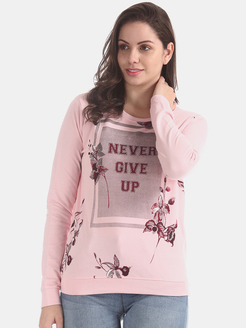 

Cherokee Women Pink Printed Sweatshirt