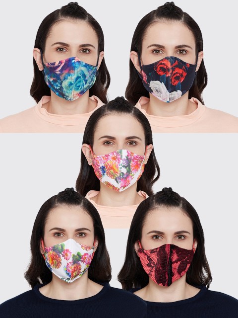 

Pannkh Adults Pack of 5 Reusable 2-Layers Outdoor Masks, Multi