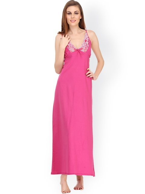 

Clovia Pink Maxi Nightdress NS0558P14S