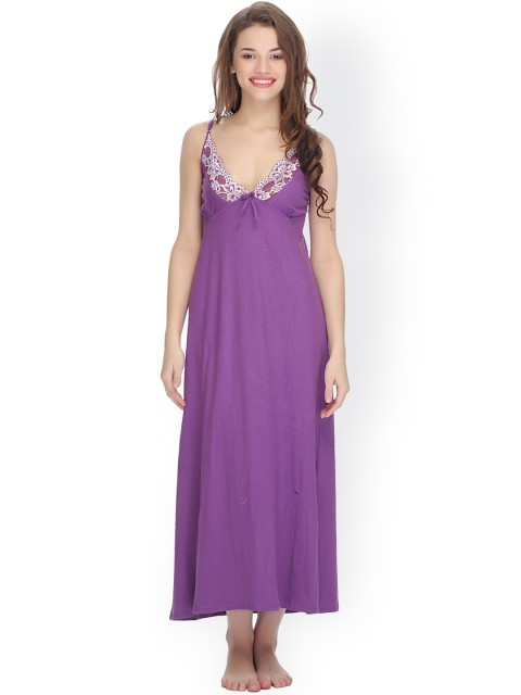 

Clovia Purple Maxi Nightdress NS0558P15S