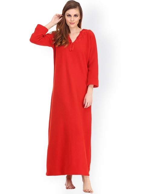 

Clovia Red Maxi Nightdress NS0570P04O