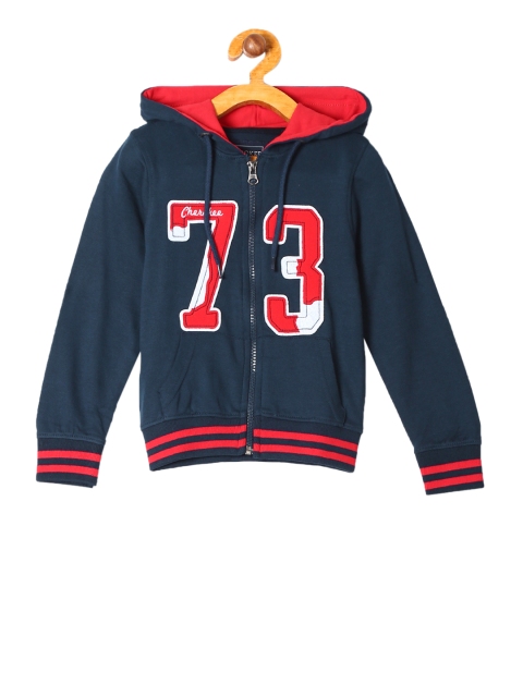 

Cherokee Boys Navy Blue & Red Printed Hooded Sweatshirt