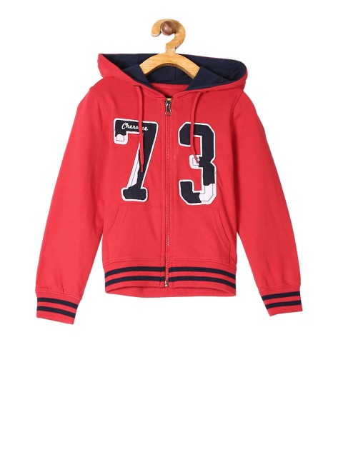 

Cherokee Boys Red Hooded Sweatshirt With Applique Detail