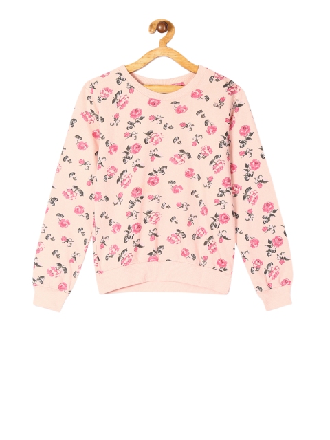 

Cherokee Girls Peach-Coloured & Pink Printed Sweatshirt