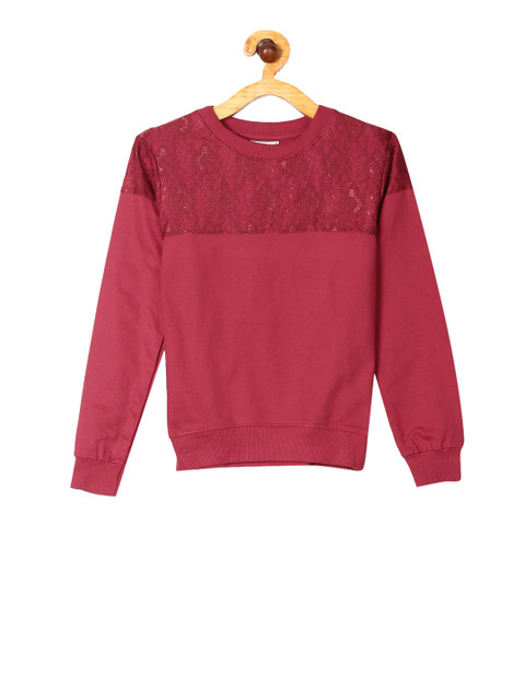 

Cherokee Girls Red Lace Detailed Sweatshirt