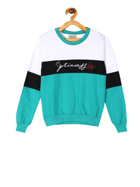 

Cherokee Girls Green & White Colourblocked Sweatshirt