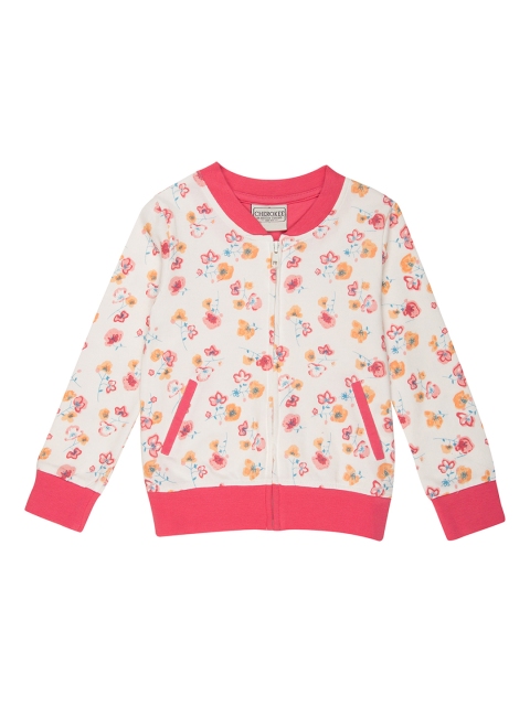 

Cherokee Girls Cream-Coloured & Peach-Coloured Printed Sweatshirt