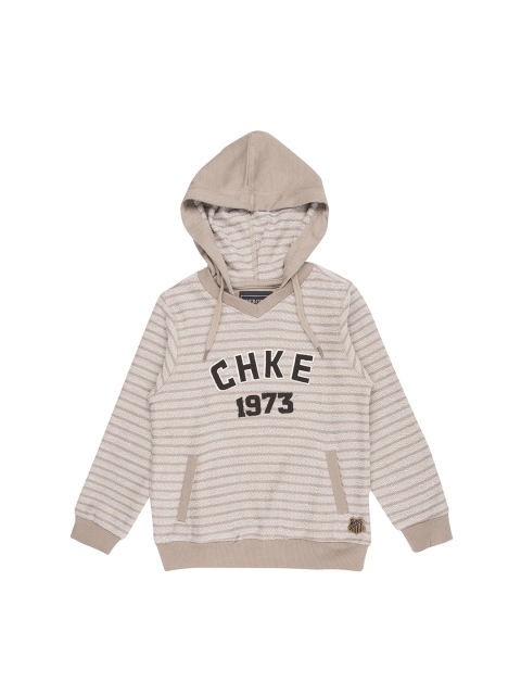 

Cherokee Boys Brown Striped Hooded Cotton Sweatshirt