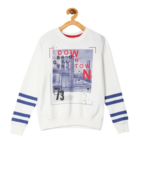 

Cherokee Boys Off-White & Blue Printed Sweatshirt