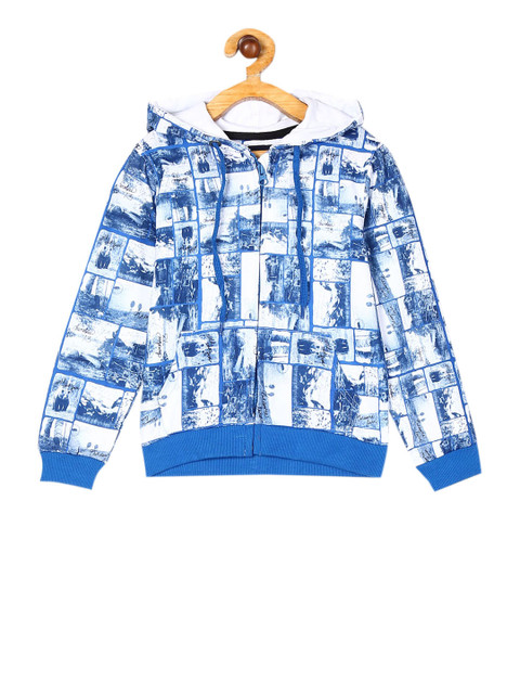

Cherokee Boys White Printed Hooded Sweatshirt