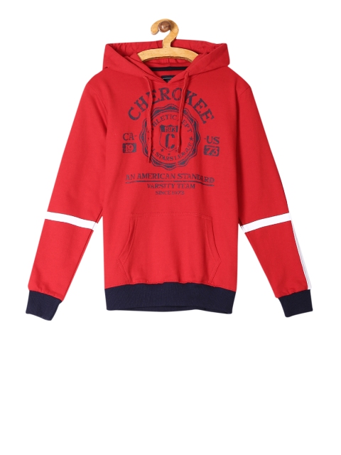 

Cherokee Boys Red Printed Hooded Sweatshirt