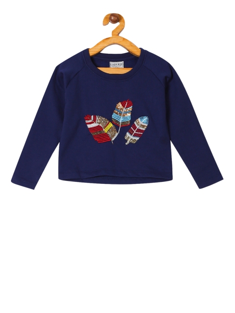 

Cherokee Girls Navy Blue Embellished Sweatshirt