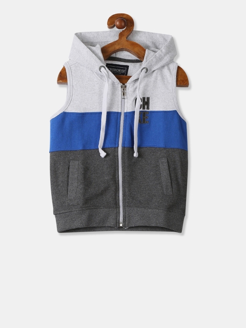 

Cherokee Boys Grey & Blue Colourblocked Hooded Sweatshirt