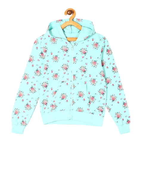 

Cherokee Girls Green Printed Hooded Sweatshirt