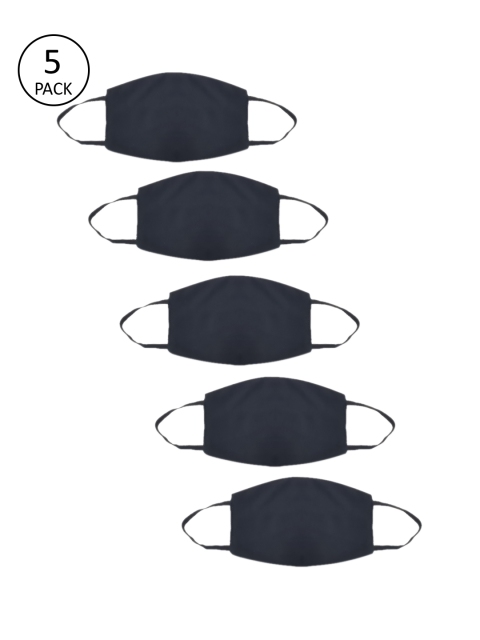 

Maniac Unisex 5Pcs Anti-Pollution Reusable Washable 3 Layered Cotton Mask, Black
