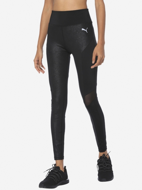 

Puma Women Black Patterned Training Leggings