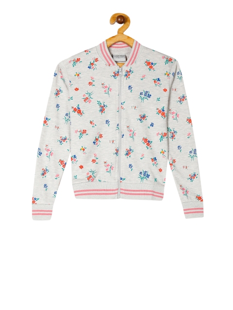 

Cherokee Girls Grey Melange & Blue Printed Sweatshirt