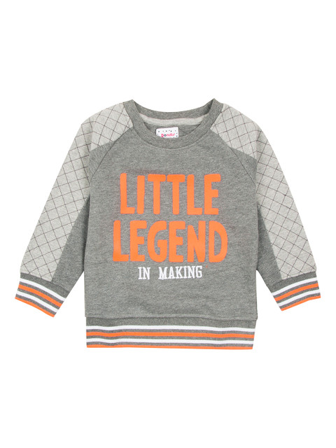 

Donuts Boys Grey & Orange Printed Sweatshirt