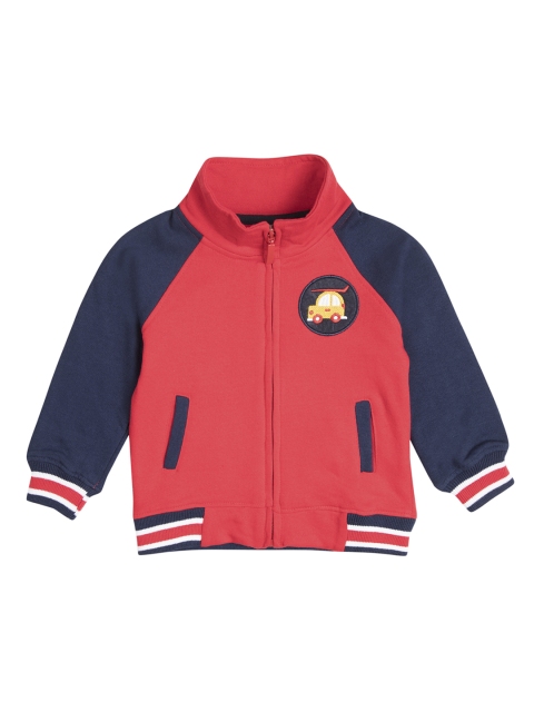 

Donuts Boys Red Solid Sweatshirt With Contrast Sleeves