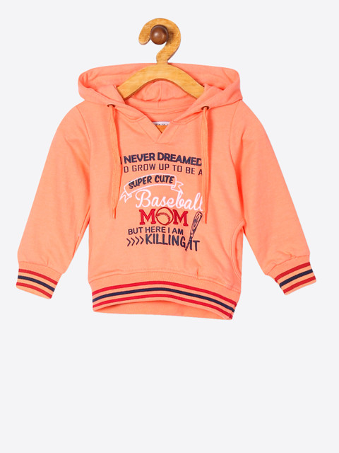 

Donuts Boys Peach-Coloured Printed Hooded Sweatshirt