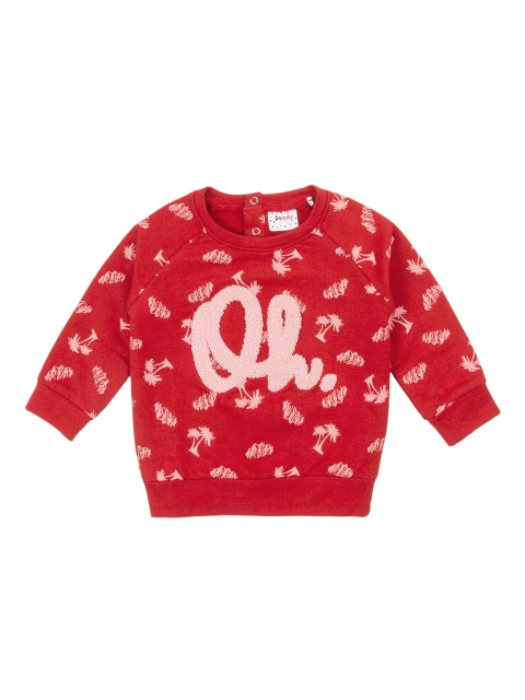 

Donuts Girls Red & Pink Printed Sweatshirt with Applique
