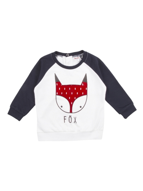 

Donuts Girls White Printed Sweatshirt With Contrast Sleeves
