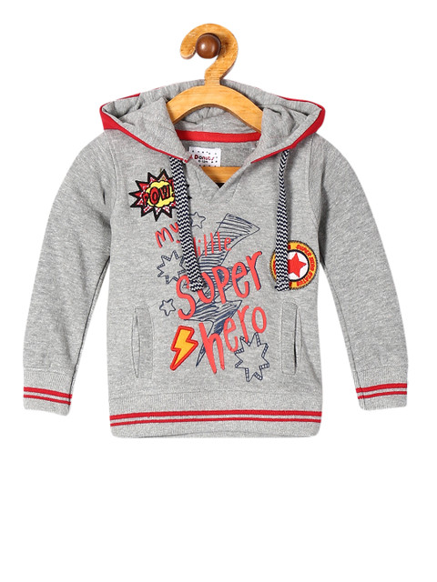 

Donuts Boys Grey Printed Hooded Sweatshirt