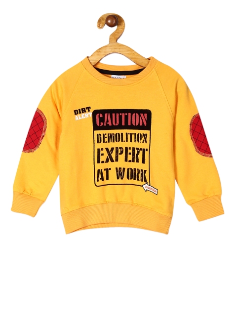 

Donuts Boys Yellow and Black Printed Sweatshirt