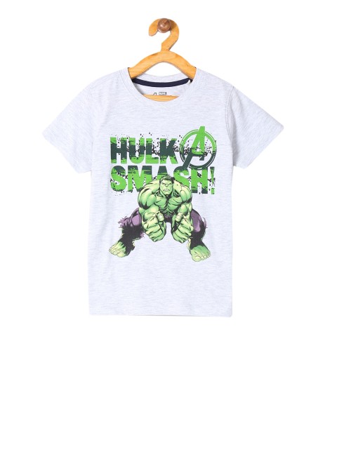

Colt Boys Grey Hulk Print Round Neck T-shirt