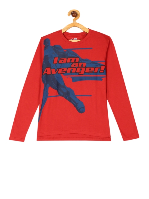 

Colt Boys Red Avengers Printed Round Neck Pure Cotton T-shirt