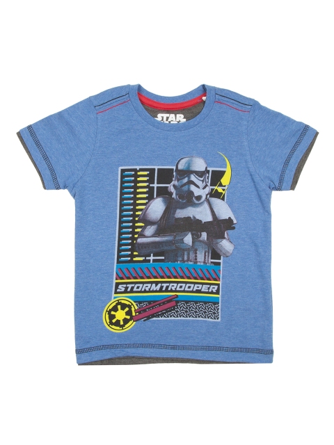 

Colt Boys Blue & Yellow Storm Trooper Printed Round Neck T-shirt