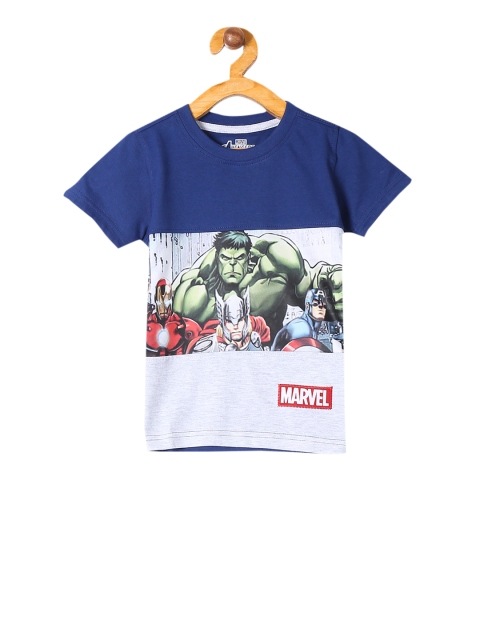 

Colt Boys Blue Marvel Print Round Neck T-shirt
