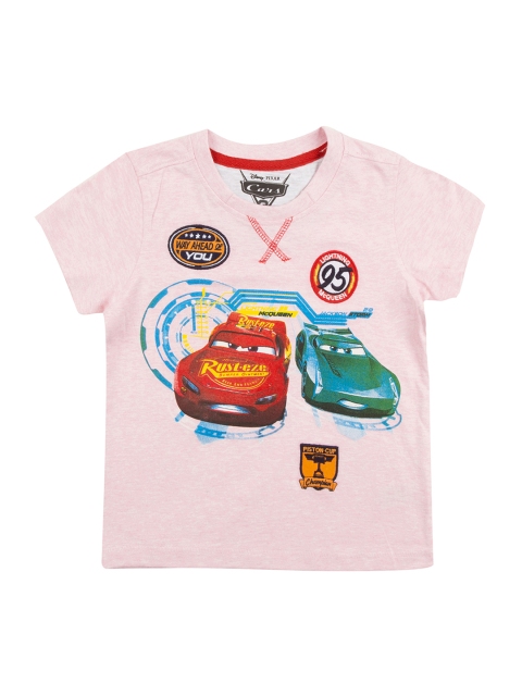 

Colt Boys Pink Cars Printed Round Neck T-shirt