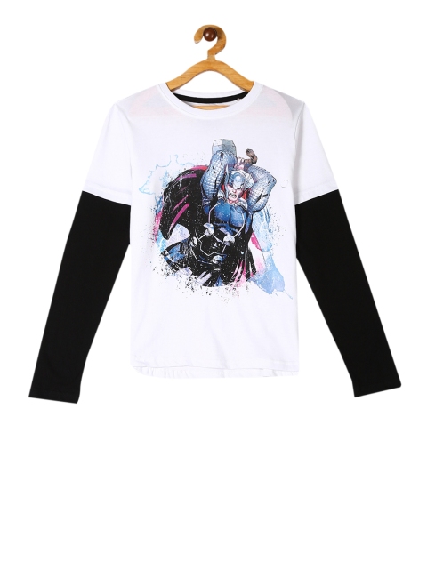 

Colt Boys White & Blue Thor Printed Round Neck T-shirt
