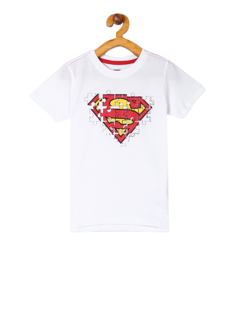 

Colt Boys White Superman Printed Round Neck T-shirt