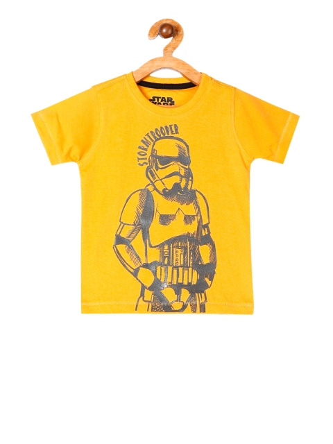 

Colt Boys Yellow Starwars Printed Round Neck T-shirt