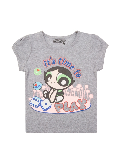 

Colt Girls Grey Power Puff Girls Printed Round Neck T-shirt